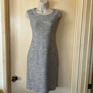 Banana Republic black and white cotton tweed sheath dress size 2